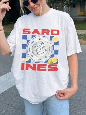 Sardines Shirt – Retro Tinned Fish Coastal Tee